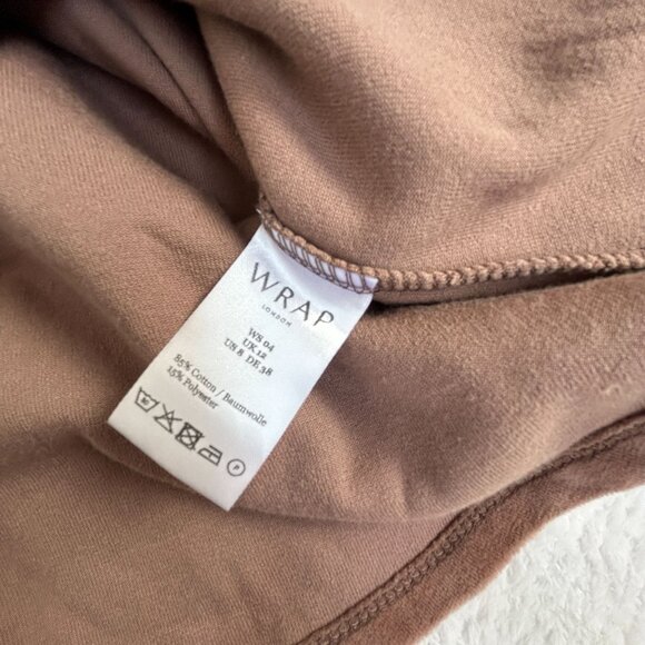 Wrap London Womens Velour V-Neck Collared Pullover Top Size 8 Brown Long Sleeve - Picture 4 of 8